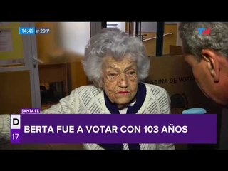 Berta tiene 103 años y fue a votar