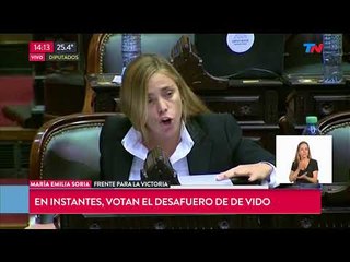 La crítica de la Diputada del FVP Soria sobre el desafuero de De Vido