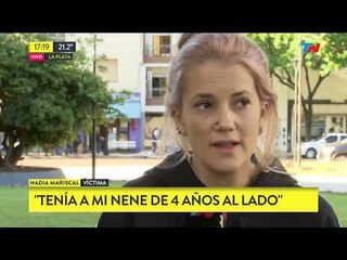 Le dispararon con un rifle de aire comprimido mientras estaba en la plaza con su hijo