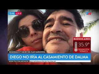 Maradona no iría al casamiento de Dalma