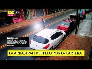La golpearon contra un golpe para robarle la cartera