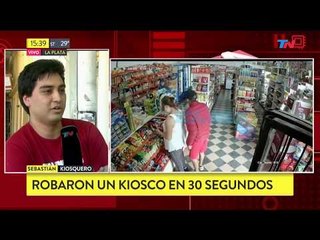 Roban un kiosco a punta de pistola en 30 segundos