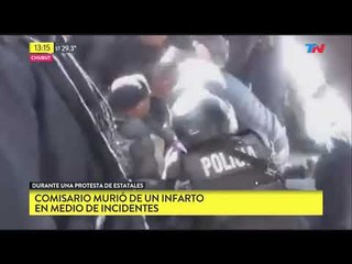 Policía murió de un infarto en medio de incidentes