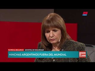 Bullrich: "Los expulsados del mundial no van a poder entrar en las canchas argentinas