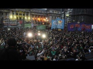 Así vivieron la ola celeste y la ola verde el "no" a la despenalización del aborto