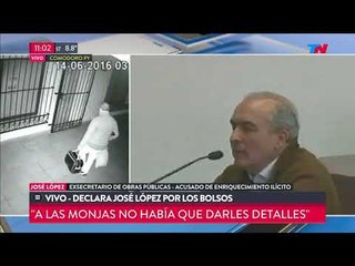 Declaró José López: "Los bolsos no son míos"