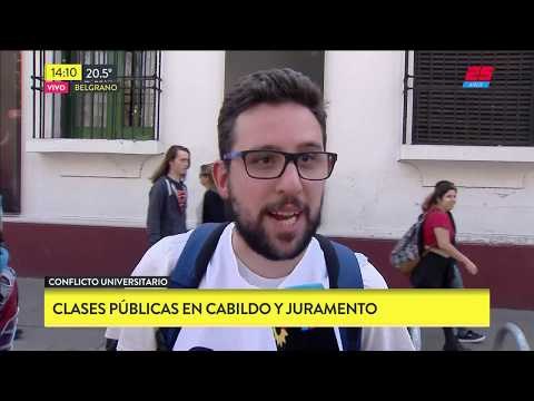 Conflicto universitario: Clases en la calle en Cabildo y Juramento