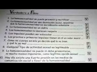 Santa Fe: un cuestionario homofóbico en el aula