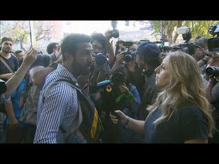 Paula Bernini de TN amenazada frente al Congreso