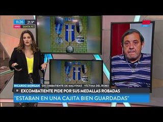 Excombatiente de Malvinas pide recuperar sus medallas robadas