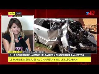 Dejó el auto en el taller, se lo robaron y chocaron: 2 muertos