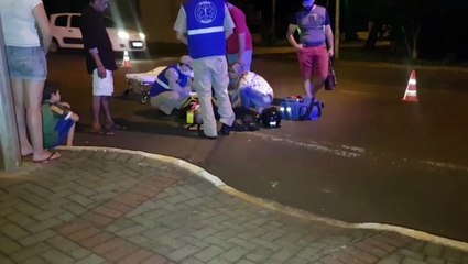 Motociclista fica ferido após colisão de trânsito