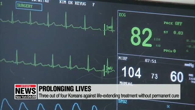 Three out of four Koreans against life-extending treatment without permanent cure