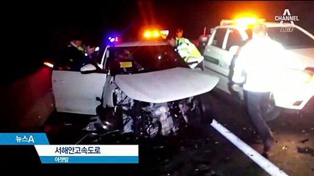서해안 고속도로서 멧돼지-승용차 충돌…5중 추돌사고