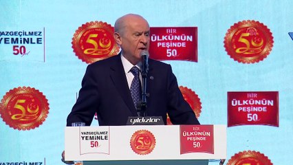 Bahçeli: 'MHP 50 yılda başkalaşmadan değişmeyi, özünden kopmadan gelişmeyi başarabilmiştir' - ADANA