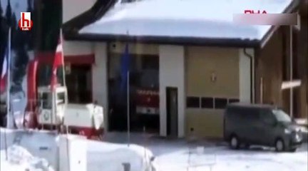 Buz tutan piste inen uçak böyle durabildi