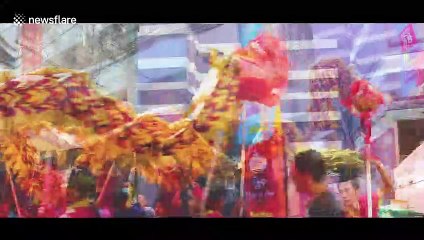 Colourful dragons welcome in Chinese New Year in the Philippines