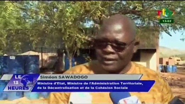 RTB/Visite du Ministre Siméon Sawadogo et du Ministre de la Sécurité sur le site de l’attaque terroriste à Kongoussi