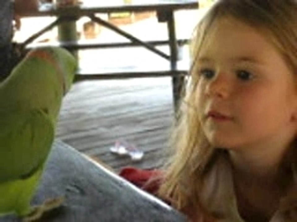 Chloé parle aux oiseaux