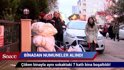 Çöken binayla aynı sokaktaki 7 katlı bina boşaltıldı!