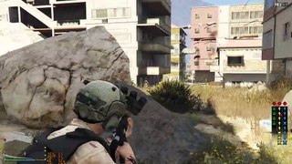GTA V - Huge combat & escape from a destroyed town