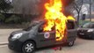 Une voiture Vigipirate incendiée à Paris lors de l'acte 13 des Gilets Jaunes
