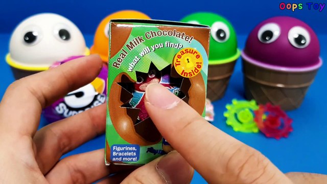 4 Colors Play Doh & Ice cream Cups for kids # Surprise Eggs Clay Toys 5Surprise Pokemon PJ Masks Shopkins