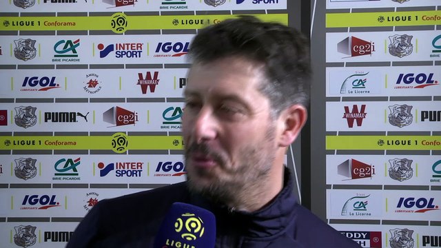 Après le match Fabien Mercadal - Amiens SC - SM Caen
