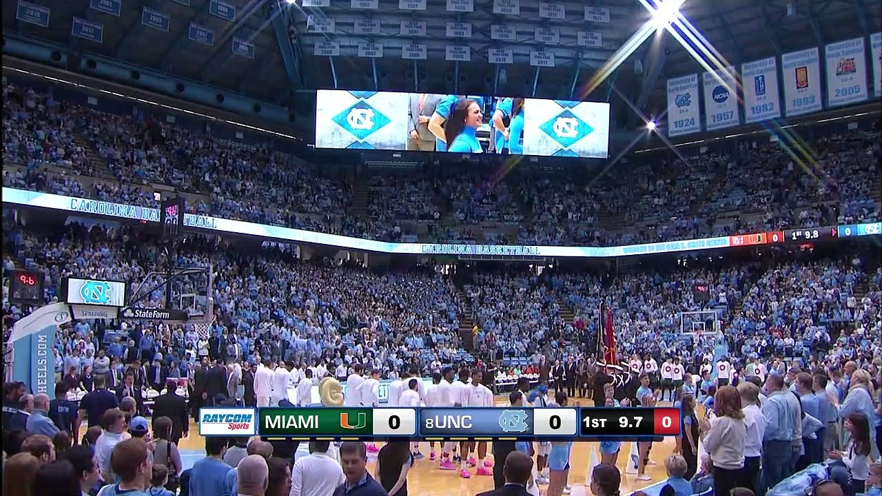 Miami at No. 8 North Carolina