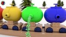 Learn Color Balls With Wooden Train For Childrens ## || green blue yellow pink orange skyblue