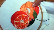Bordar Naranja dulce , mandarina partida 3 Y mi _Puntada politica y misteriosa
