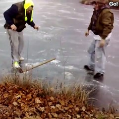 Roulette russe sur une rivière gelée