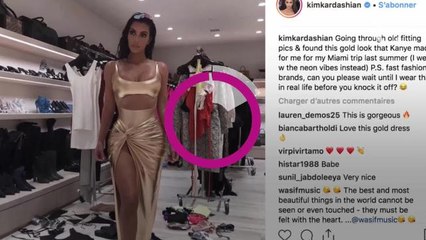 PHOTO. Kim Kardashian fait sensation dans une robe sexy dorée, créée par... Kanye West