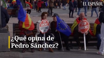 Las opiniones en la concentración de Colón: "¿Qué opina de Pedro Sánchez?"