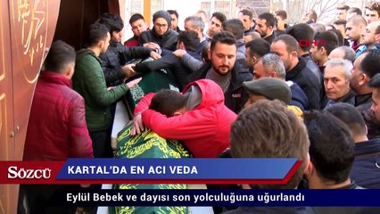 Eylül Bebek ve dayısı son yolculuğuna uğurlandı