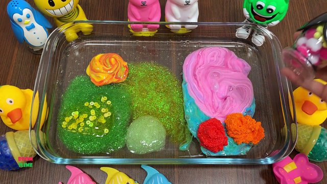 MIXING FLOAM AND GLITTER INTO CLEAR SLIME || CRUNCHY || MOST SATISFYING SLIME VIDEOS