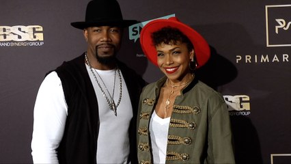 Michael Jai White and Gillian Iliana Waters 2019 Primary Wave Grammy Party Red Carpet