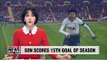 Tottenham's Son Heung-min scores for 3 straight games… his 15th goal of season