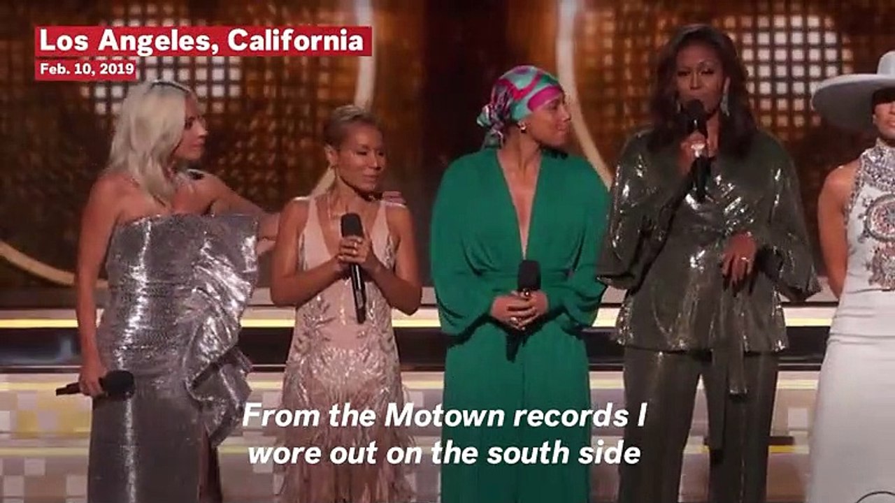 Watch: Michelle Obama Surprises Crowd At 2019 Grammys