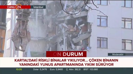 Kartal'daki riskli binalar yıkılıyor