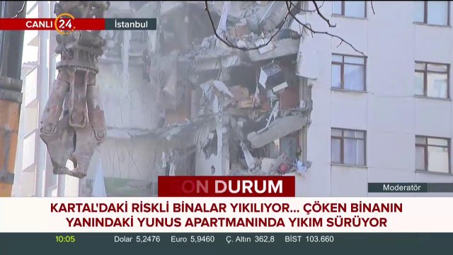 Kartal'daki riskli binalar yıkılıyor