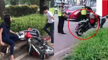 Viral video pemuda banting motor setelah ditilang - TomoNews