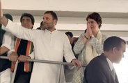 Priyanka Gandhi’s mega Lucknow roadshow; brother Rahul  Gandhi by her side