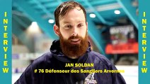 HOCKEY SUR GLACE 2019-02-09 Interview Jan Soldan # 76 Défenseur des Sangliers Arvernes Clermont-Ferrand, Clermont VS Annecy