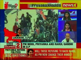 Neta Priyanka Gandhi starts campaign; accompanied by brother & Cong Prez Rahul Gandhi