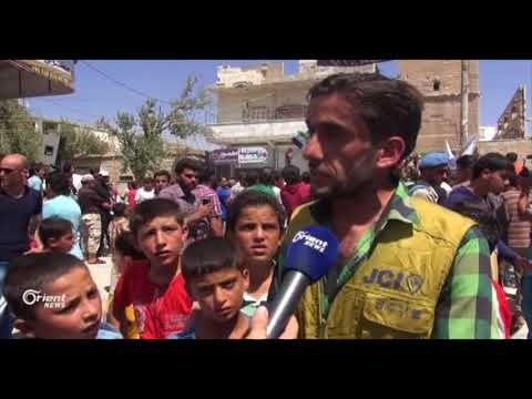 مظاهرة في بزاعة تطالب الثوار بتحرير تل رفعت من ميليشيا الوحدات الكردية