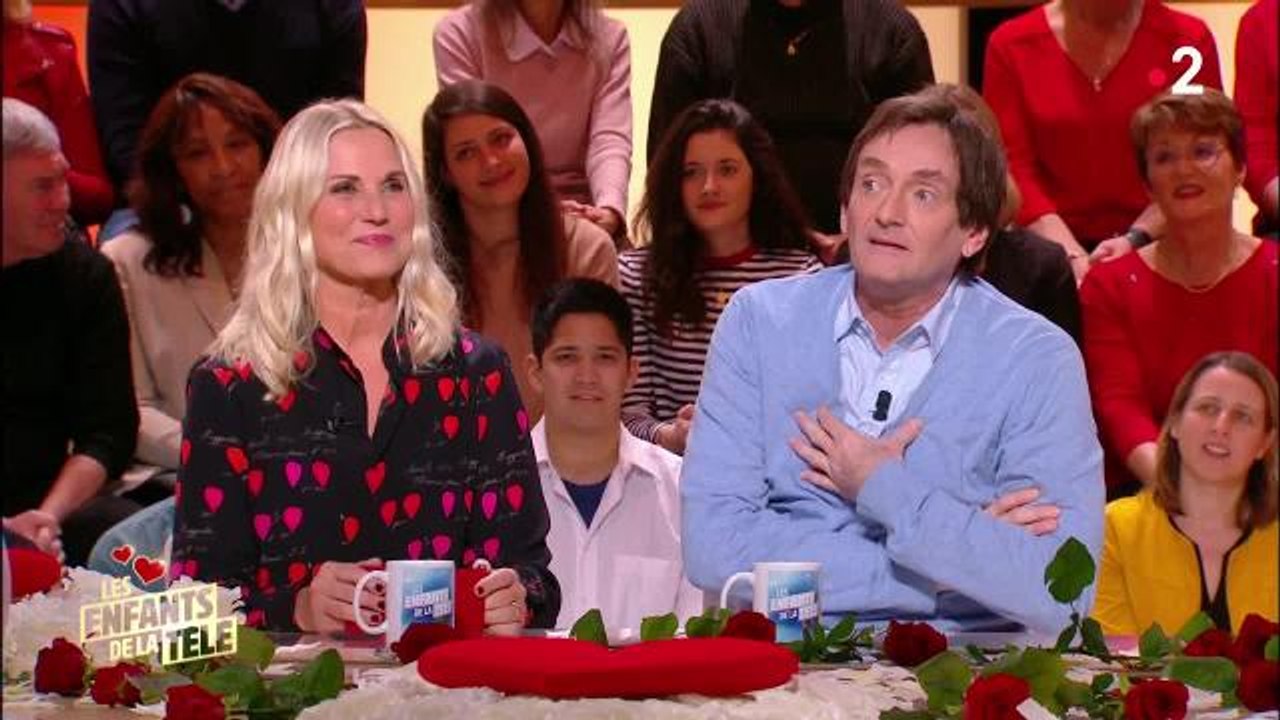 Les enfants la télé, France 2,  anecdote poilante,Pierre Palmade vexé qu'une de ses conquêtes ne l'ait pas reconnu lui prend la tête toute la nuit en lui passant des vidéos de ses apparitions télé, dimanche 10 février 2019
