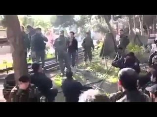 خطاب قائد ميليشيا أسد الله الغالب بعناصره في بلدة المليحة