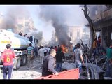 10 قتلى من المدنيين في قصف استهدف سوق معرة النعمان