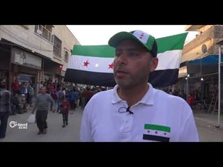 مظاهرة مدينة مارع بريف حلب في يوم الغضب السوري